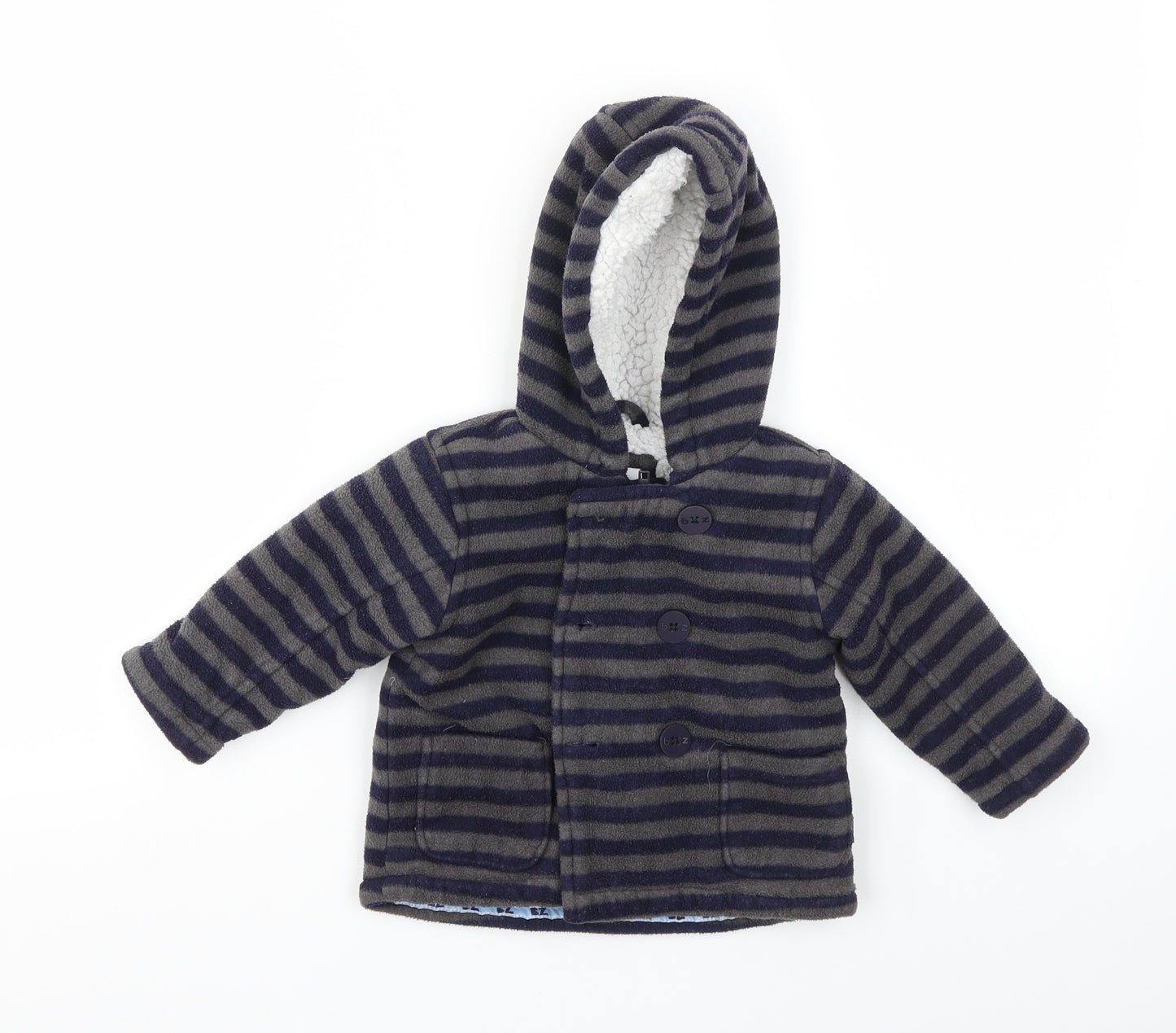 Debenhams Boys Blue Striped  Basic Jacket Jacket Size 6-9 Months