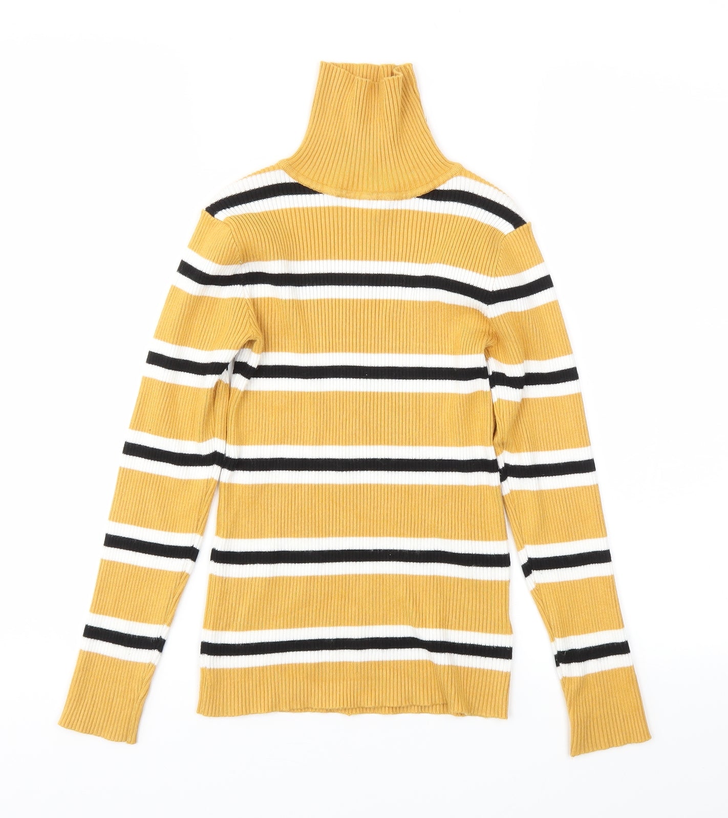 Primark Girls Yellow Striped  Basic T-Shirt Size 10-11 Years