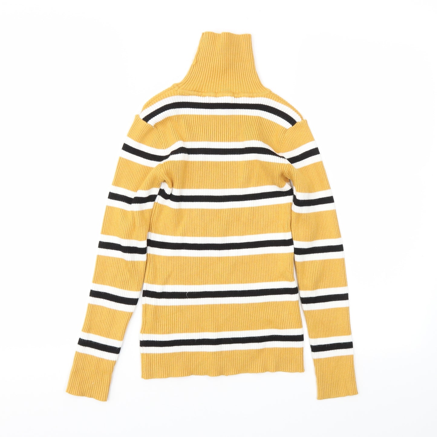 Primark Girls Yellow Striped  Basic T-Shirt Size 10-11 Years