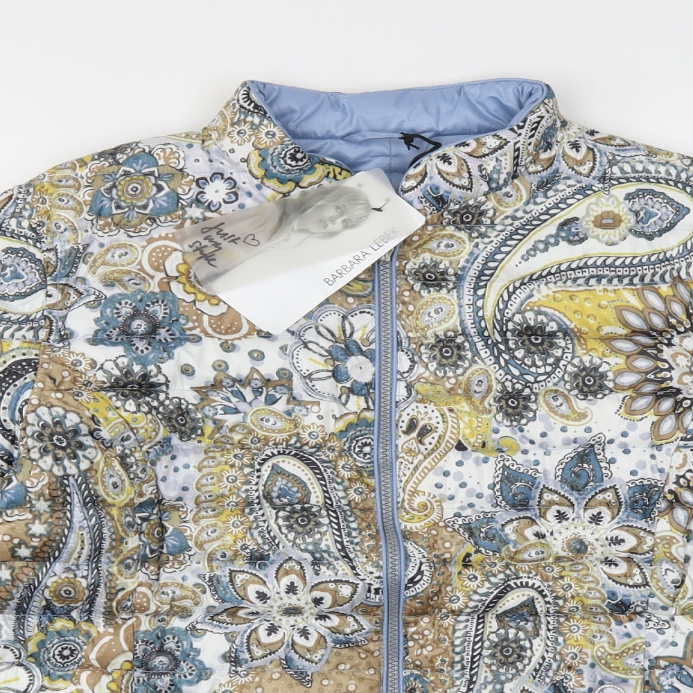 Barbara Lebek Womens Multicoloured Floral  Jacket Coat Size 6