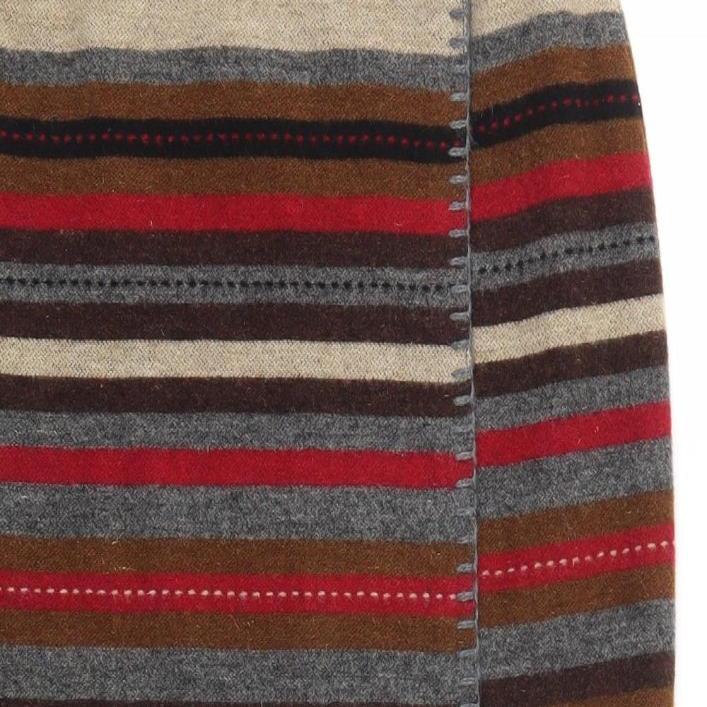 Etam Womens Multicoloured Striped  A-Line Skirt Size 10