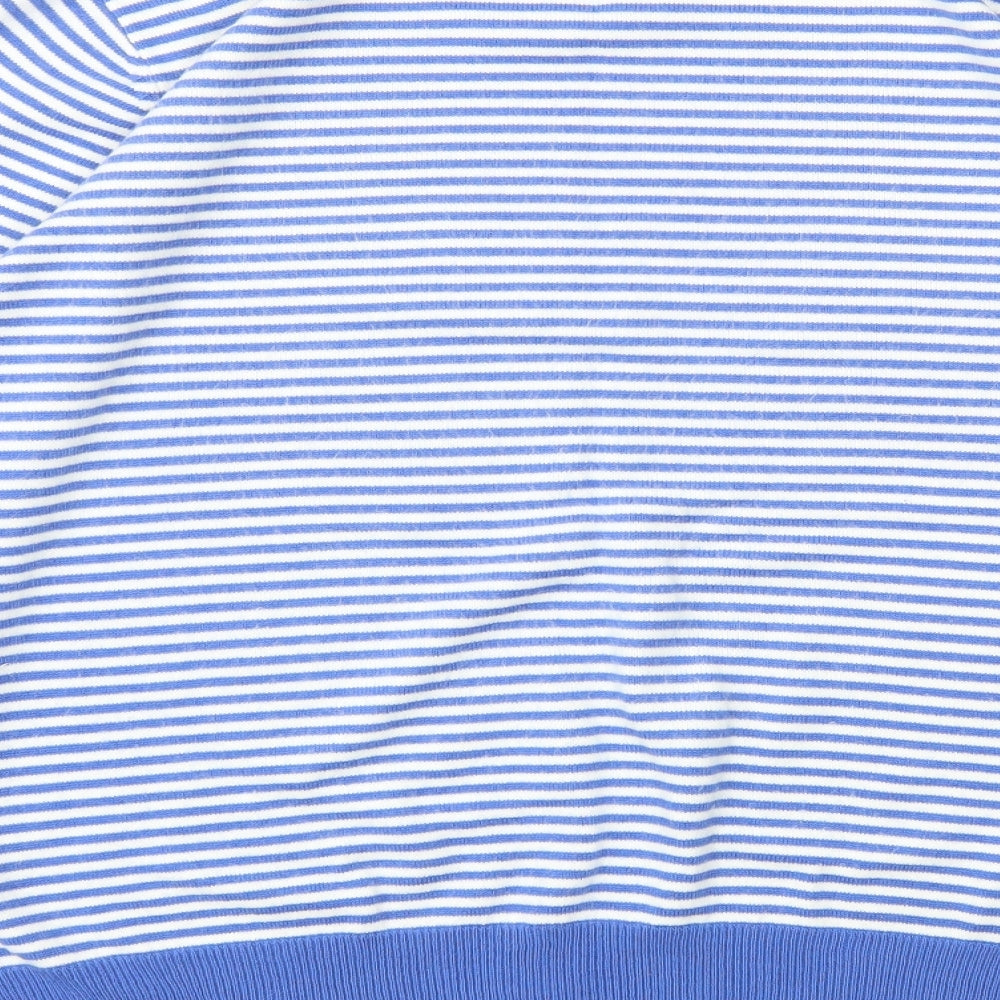 M&S Mens Blue Striped  Pullover Sweatshirt Size L