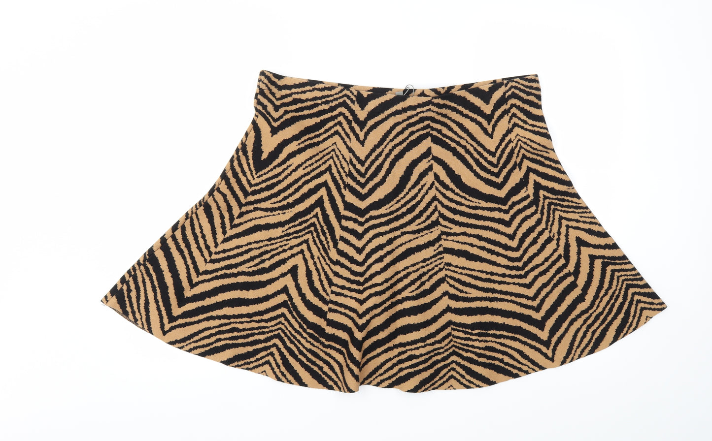 Oasis Womens Brown Animal Print  Flare Skirt Size XL