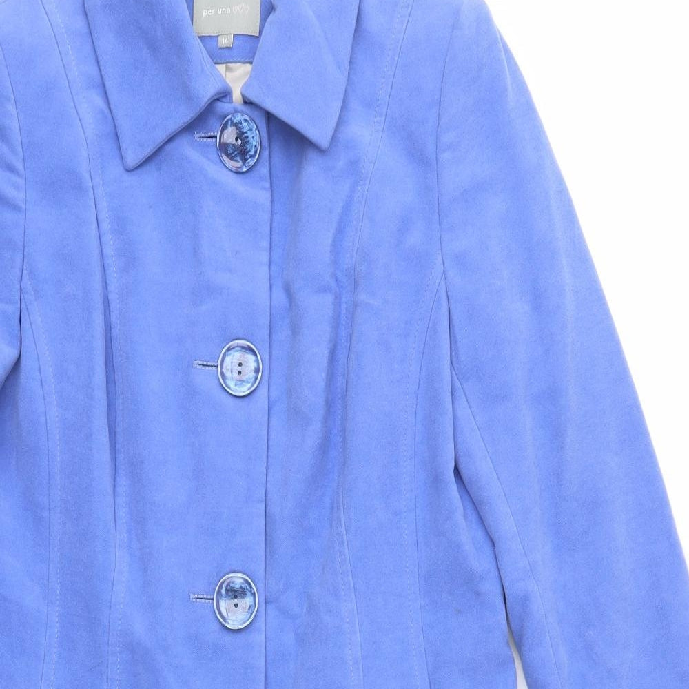 M&S Womens Blue   Jacket Coat Size 14