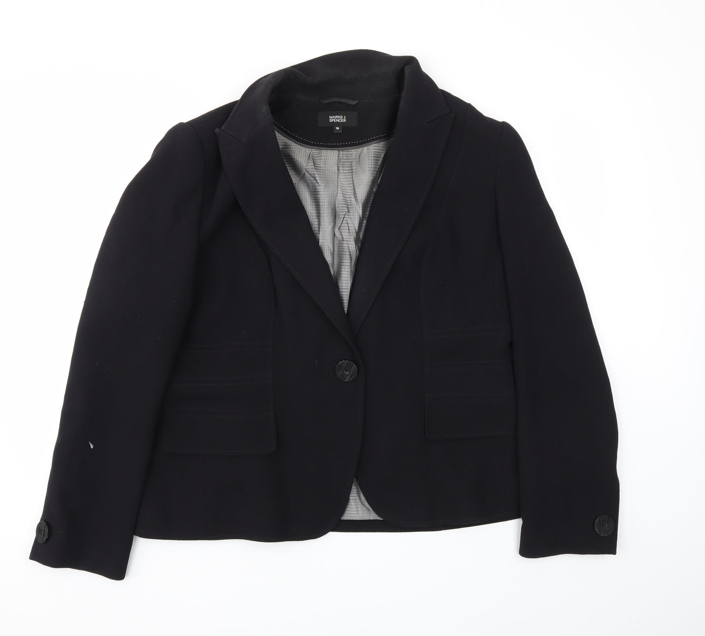 M&S Womens Black   Jacket Blazer Size 18