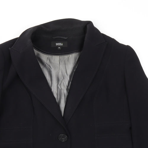 M&S Womens Black   Jacket Blazer Size 18