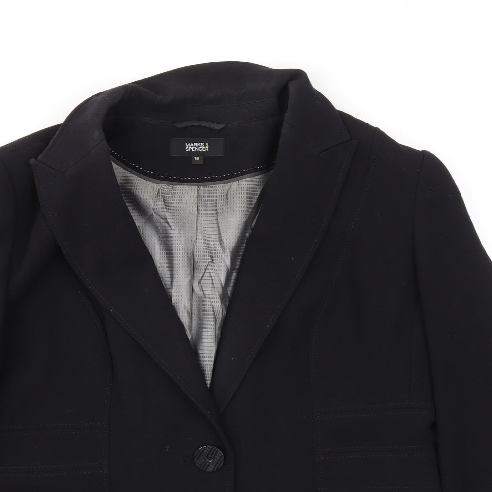 M&S Womens Black   Jacket Blazer Size 18