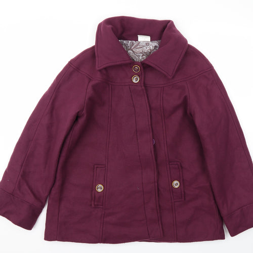 Anne De Lancay Womens Purple   Jacket Coat Size 14