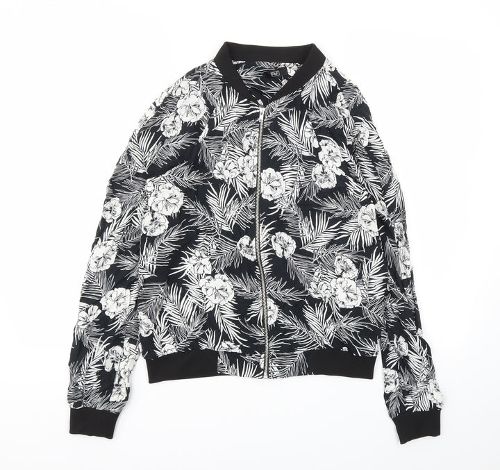 F&F Womens Black Floral Jacket Size 8