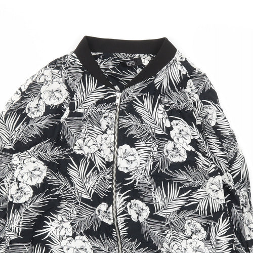 F&F Womens Black Floral  Jacket  Size 8