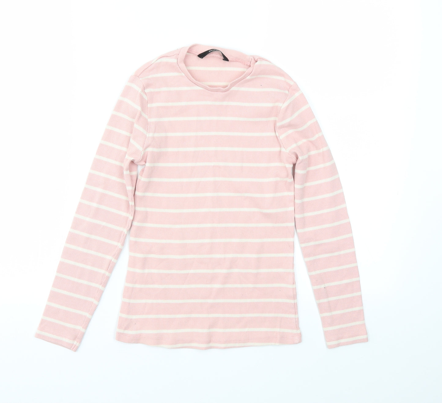 George Girls Pink Striped  Basic T-Shirt Size 8-9 Years