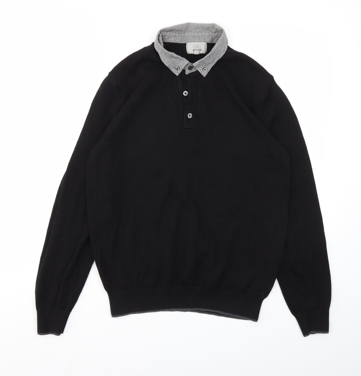 M&S Mens Black   Pullover Sweatshirt Size M