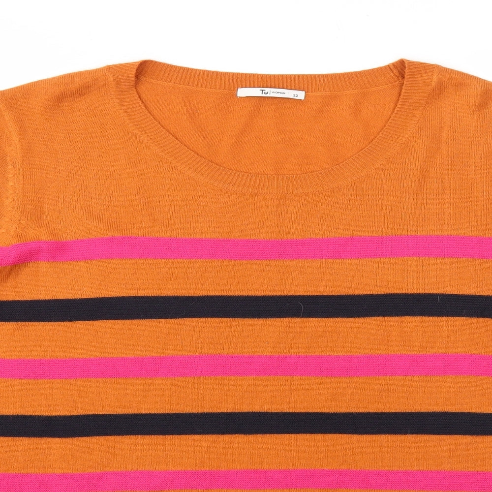 TU Womens Multicoloured Striped  Basic T-Shirt Size 22
