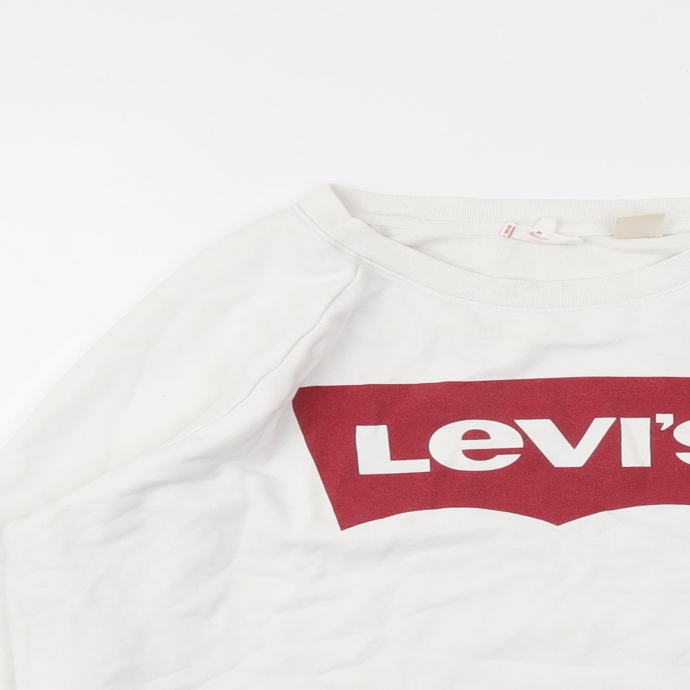 LEVI Mens White   Pullover Sweatshirt Size L