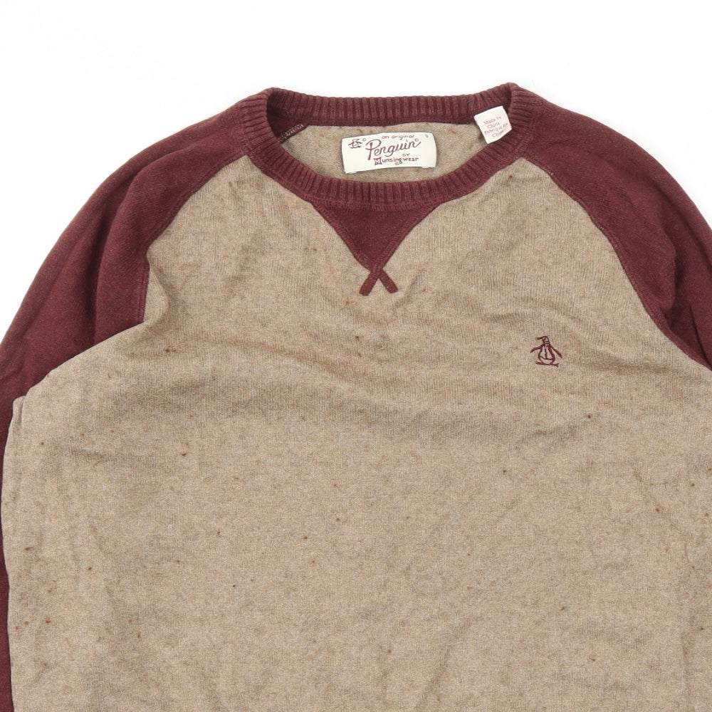Penguin Mens Beige   Pullover Sweatshirt Size S
