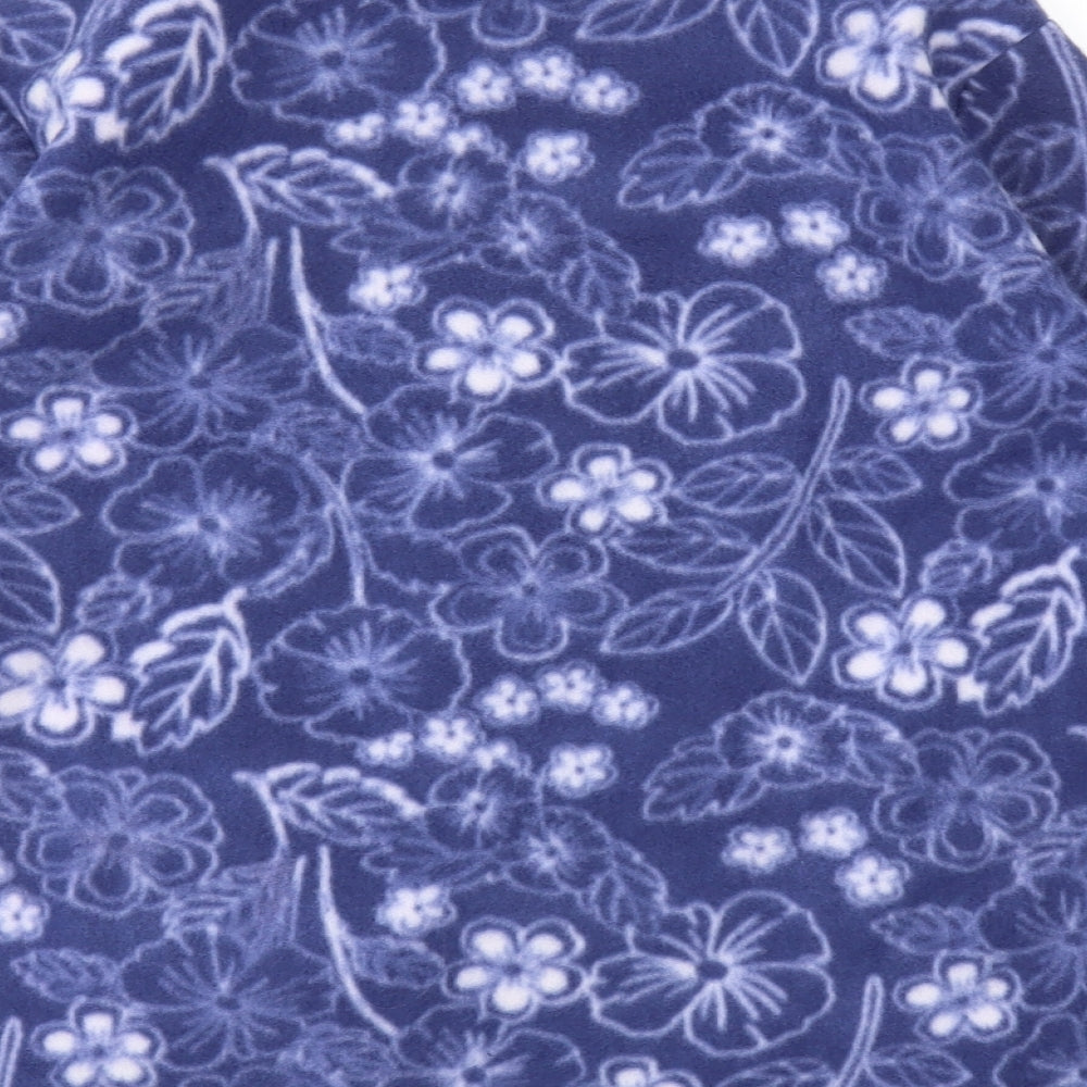 Anne De Lancay Womens Blue Floral  Full Zip Jumper Size 10