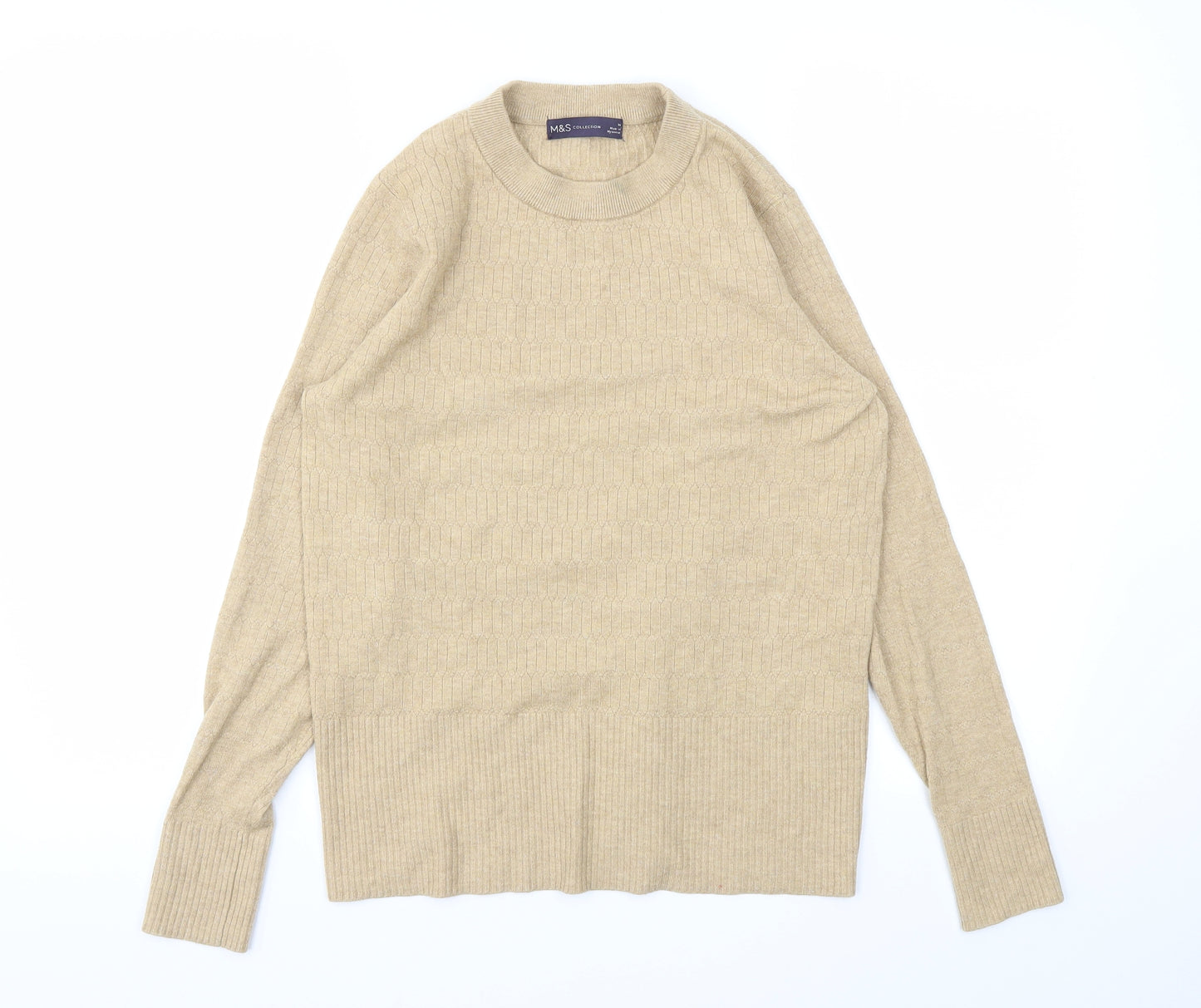 M&S Womens Beige   Pullover Jumper Size 14
