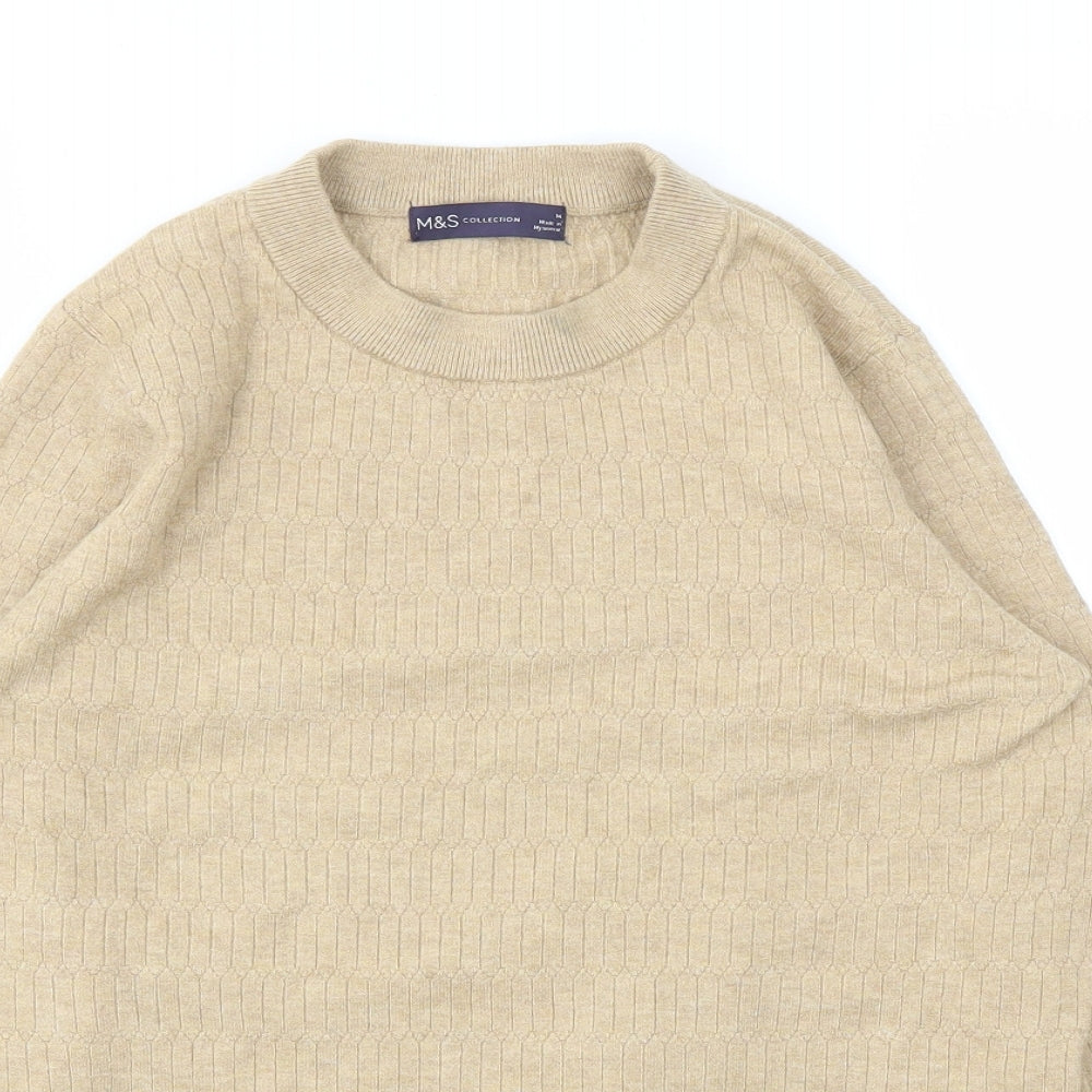 M&S Womens Beige   Pullover Jumper Size 14