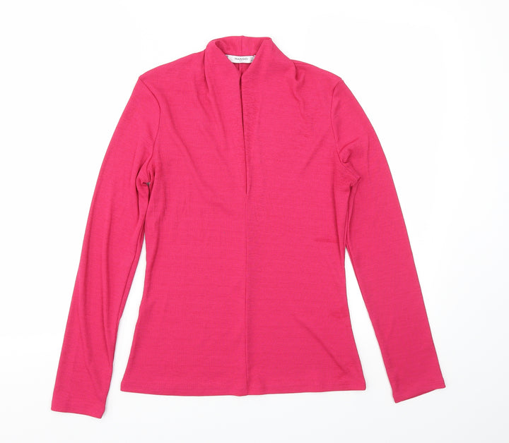 Mango Womens Pink Basic Blouse Size M