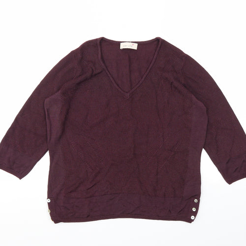 M&S Womens Purple   Basic T-Shirt Size 12