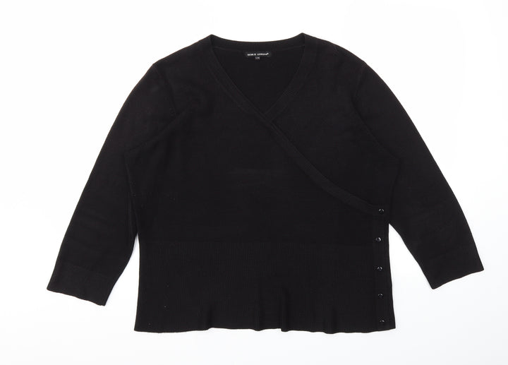 Debbie Morgan Womens Black Pullover Jumper Size L