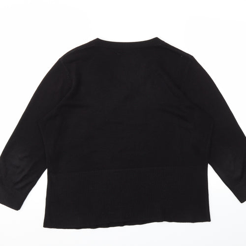 Debbie Morgan Womens Black   Pullover Jumper Size L