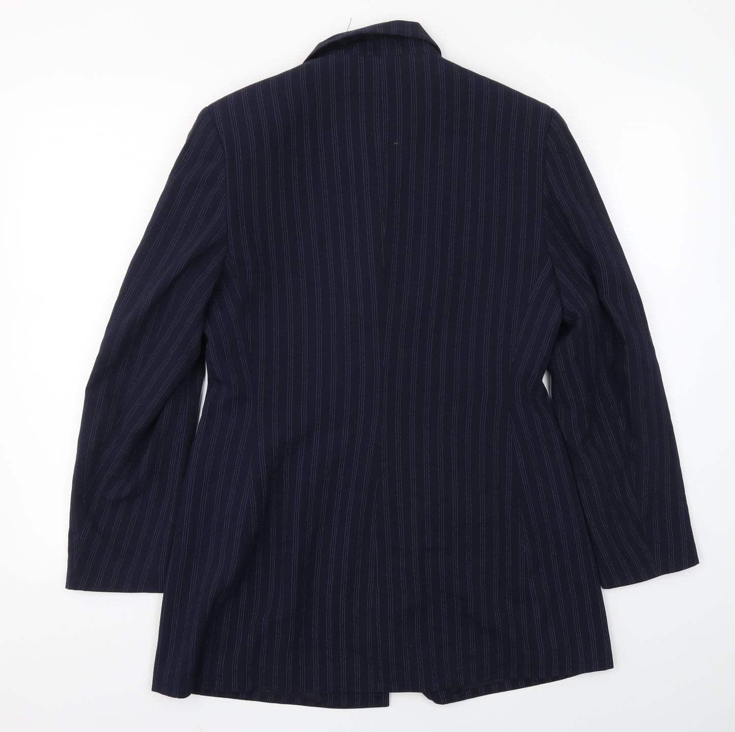 George Womens Blue Striped  Jacket Blazer Size 12