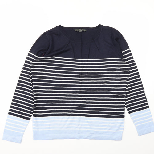 Bonmarché Womens Blue Striped  Pullover Jumper Size 12