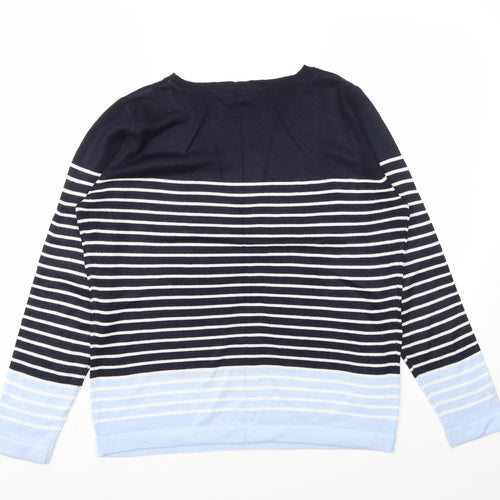 Bonmarché Womens Blue Striped  Pullover Jumper Size 12