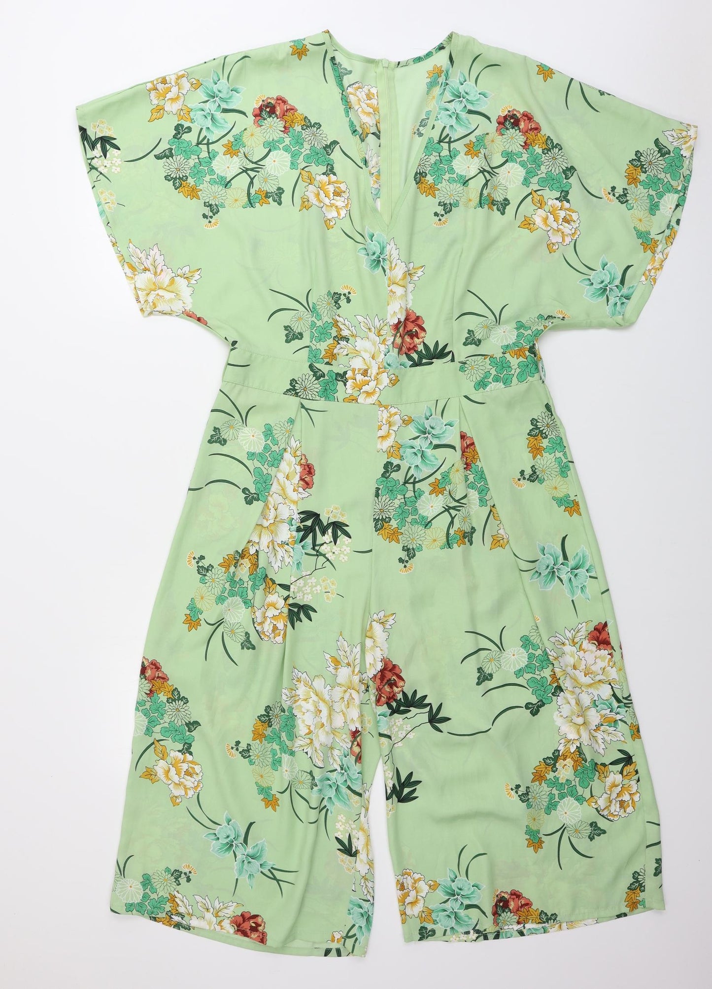Primark  Womens Green Floral  Jumpsuit One-Piece Size 14