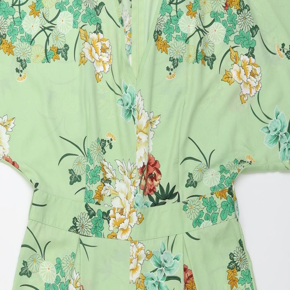 Primark  Womens Green Floral  Jumpsuit One-Piece Size 14