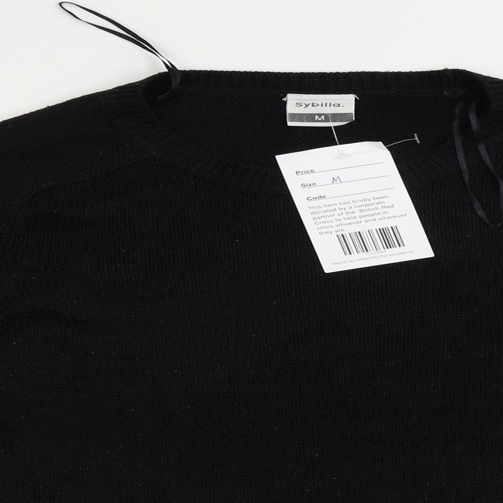 Sybilla  Womens Black   Pullover Jumper Size M