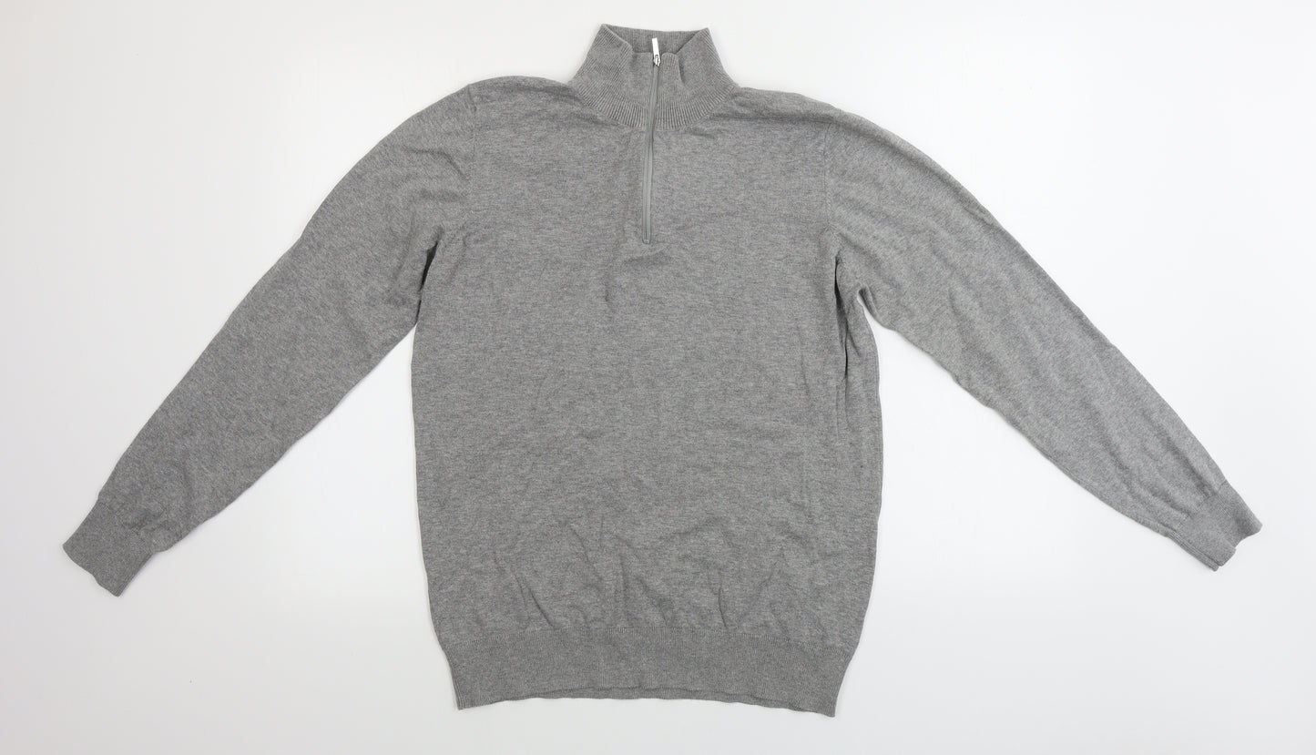George  Mens Grey   Henley Jumper Size M