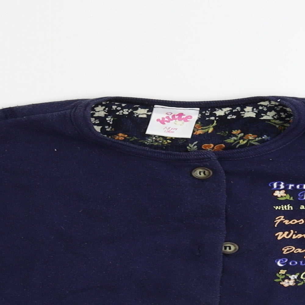 Kite Girls Blue   Cardigan Jumper Size 7-8 Years