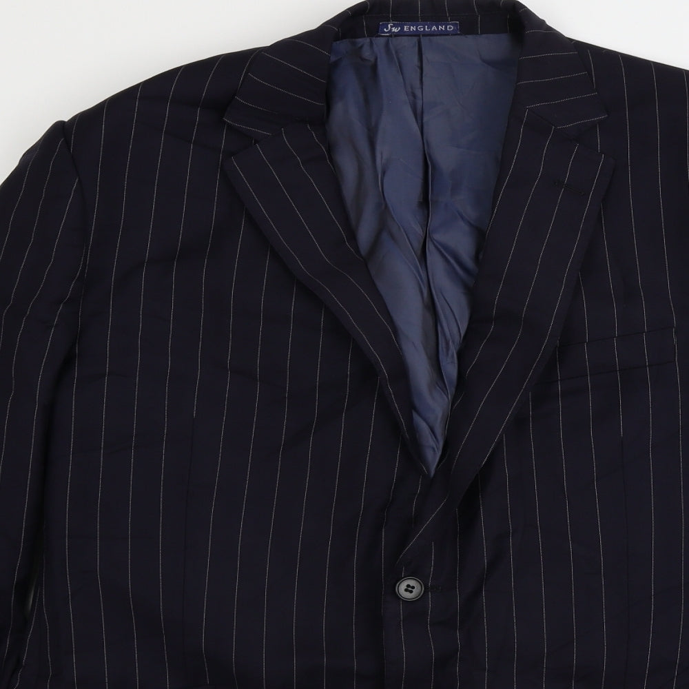 SW England  Mens Blue Striped  Jacket Blazer Size 42