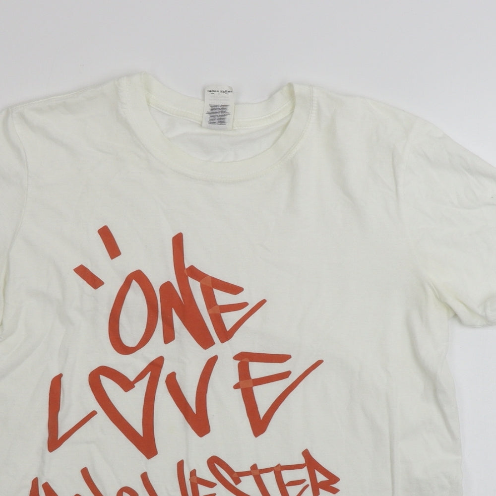 Gildan  Mens White    T-Shirt Size M