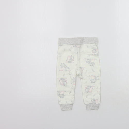 Disney Girls Beige Geometric  Jogger Leggings Size 6-9 Months  - Elastic Waist Band