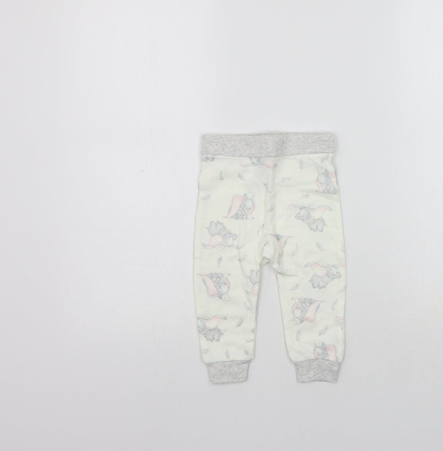 Disney Girls Beige Geometric  Jogger Leggings Size 6-9 Months  - Elastic Waist Band