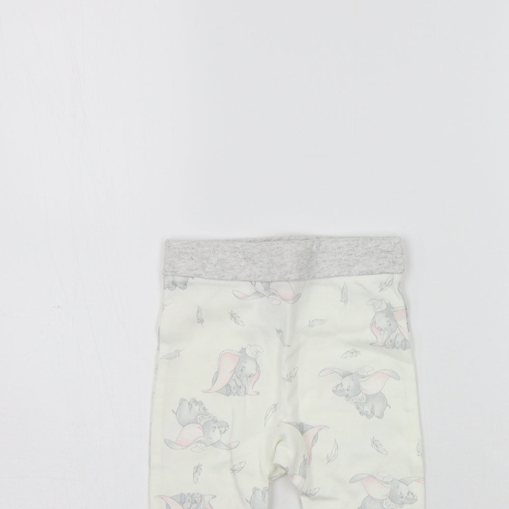 Disney Girls Beige Geometric  Jogger Leggings Size 6-9 Months  - Elastic Waist Band