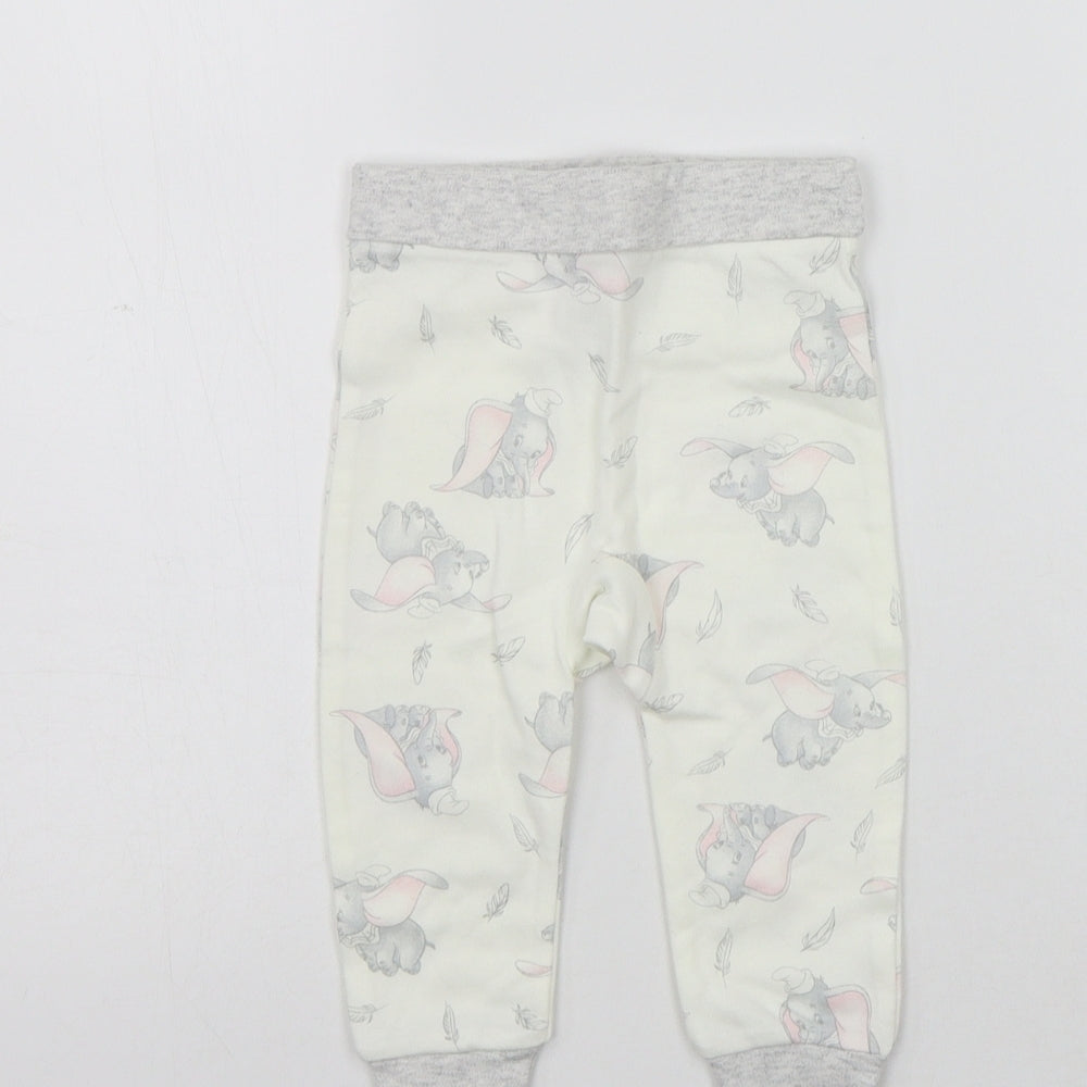 Disney Girls Beige Geometric  Jogger Leggings Size 6-9 Months  - Elastic Waist Band