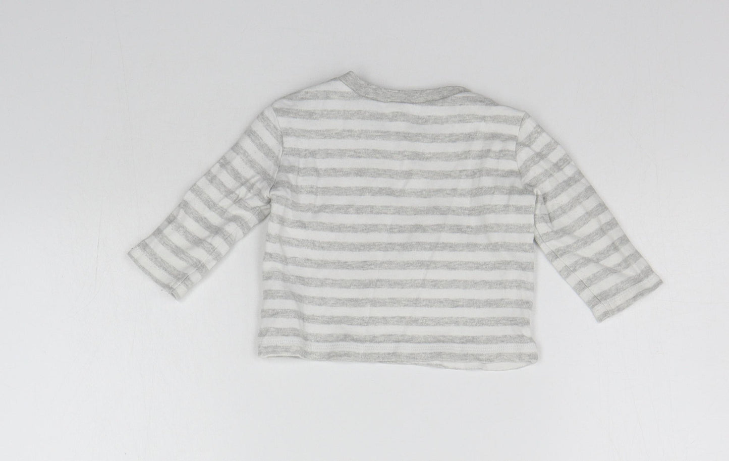 F&F Boys Grey Striped  Pullover Jumper Size 3-6 Months