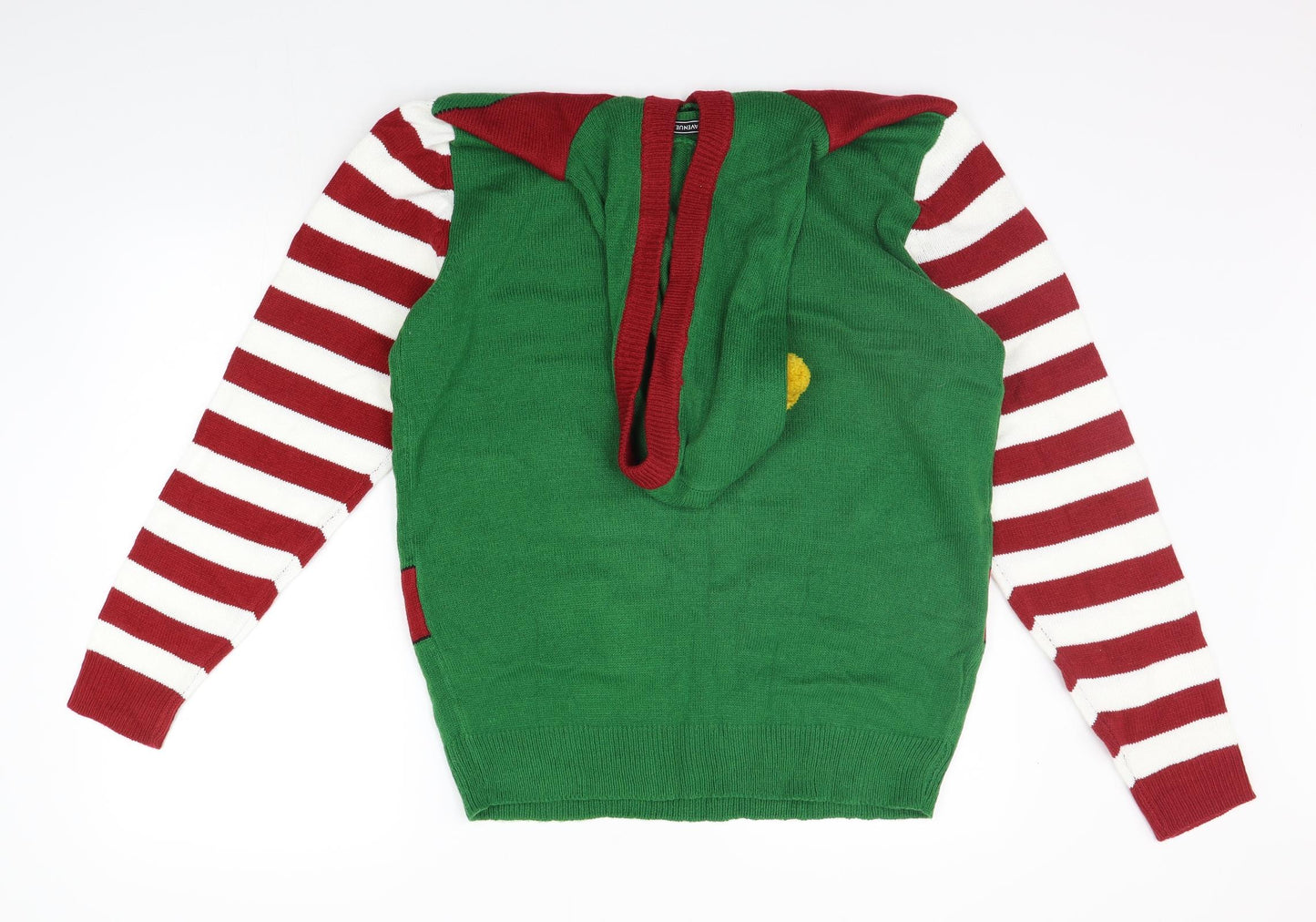 Avenue Mens Green Striped  Pullover Jumper Size M  - Christams