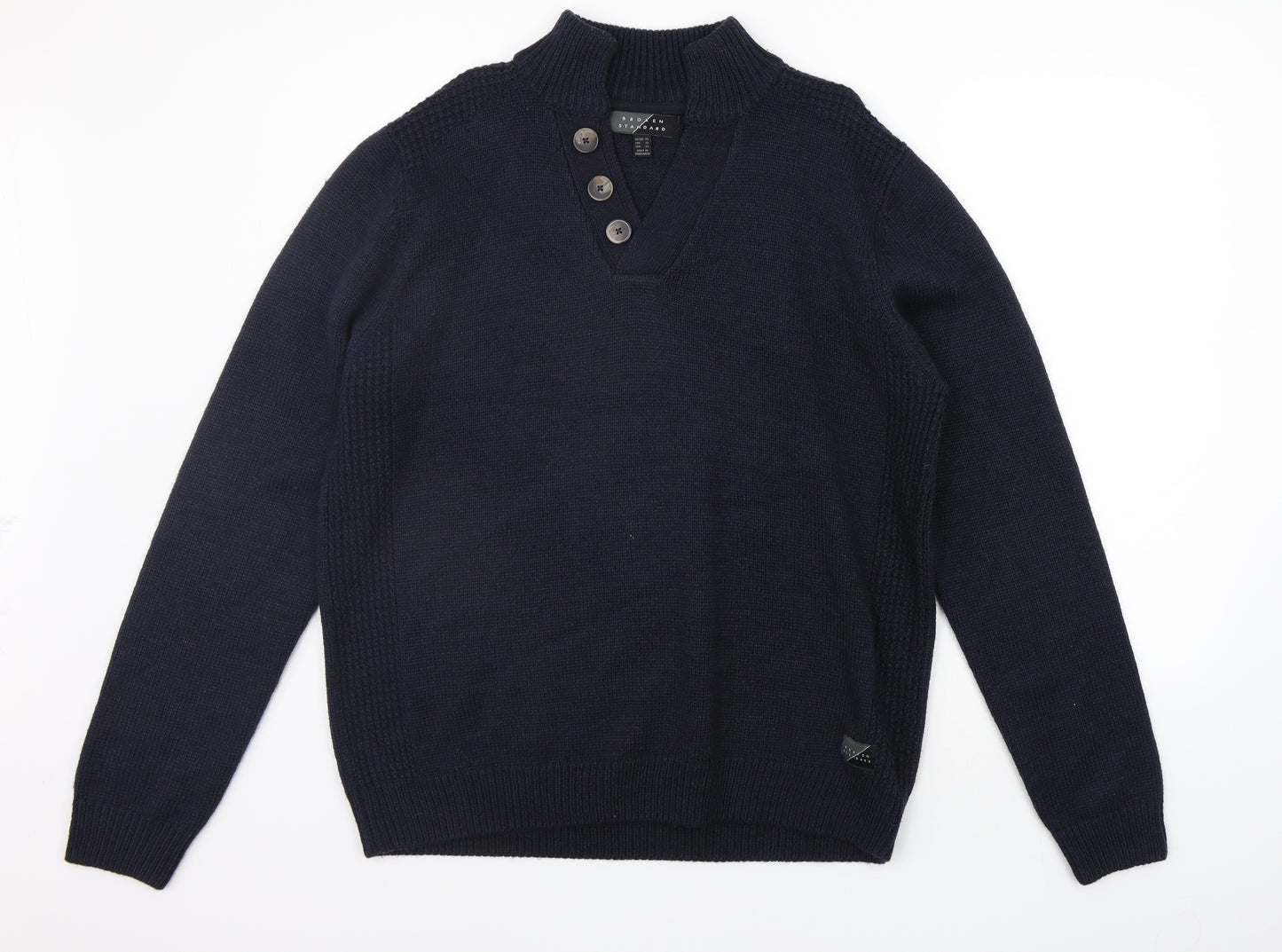 Broken Standard Mens Blue   Pullover Jumper Size XL