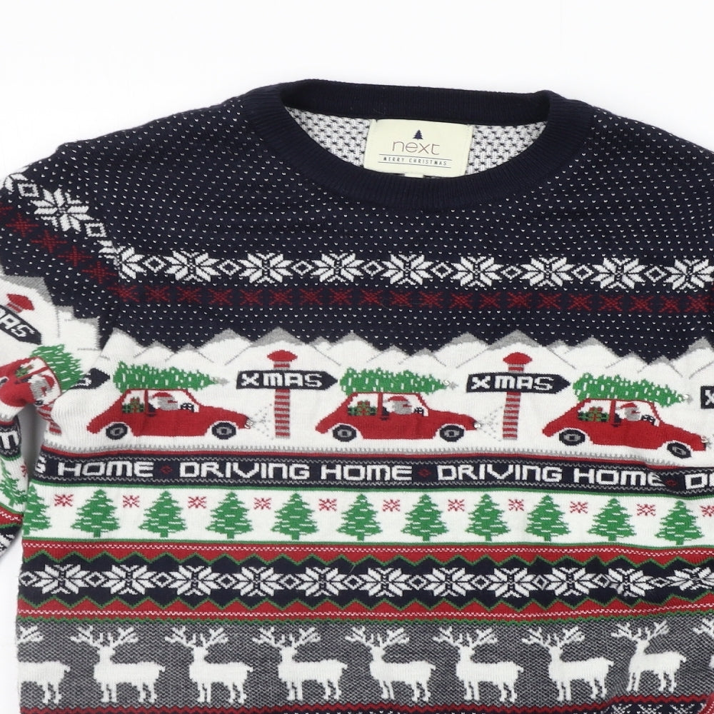 NEXT Womens Red Geometric  Pullover Jumper Size S  - Christams