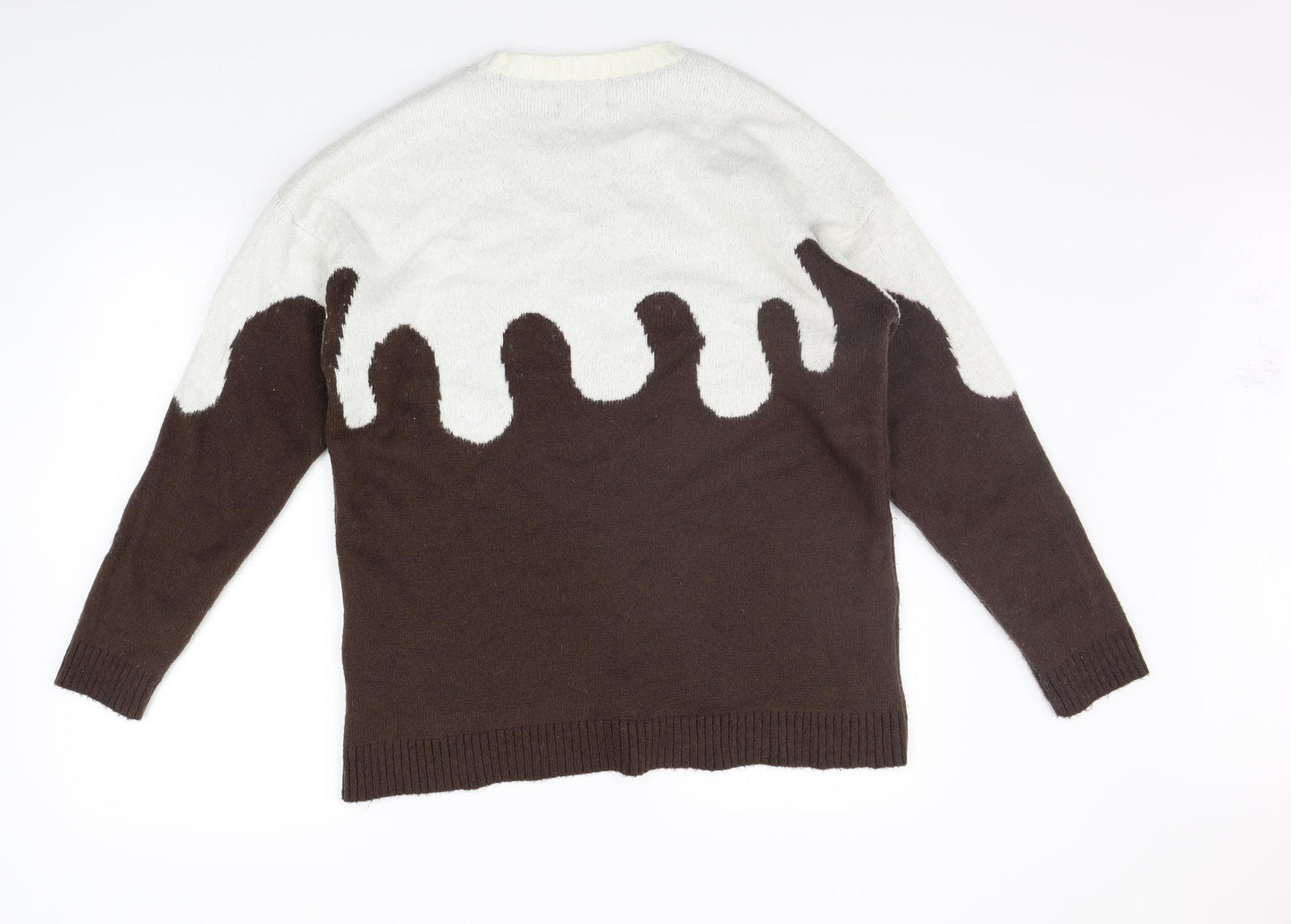 ASOS Mens Blue Geometric  Pullover Jumper Size M  - Christams