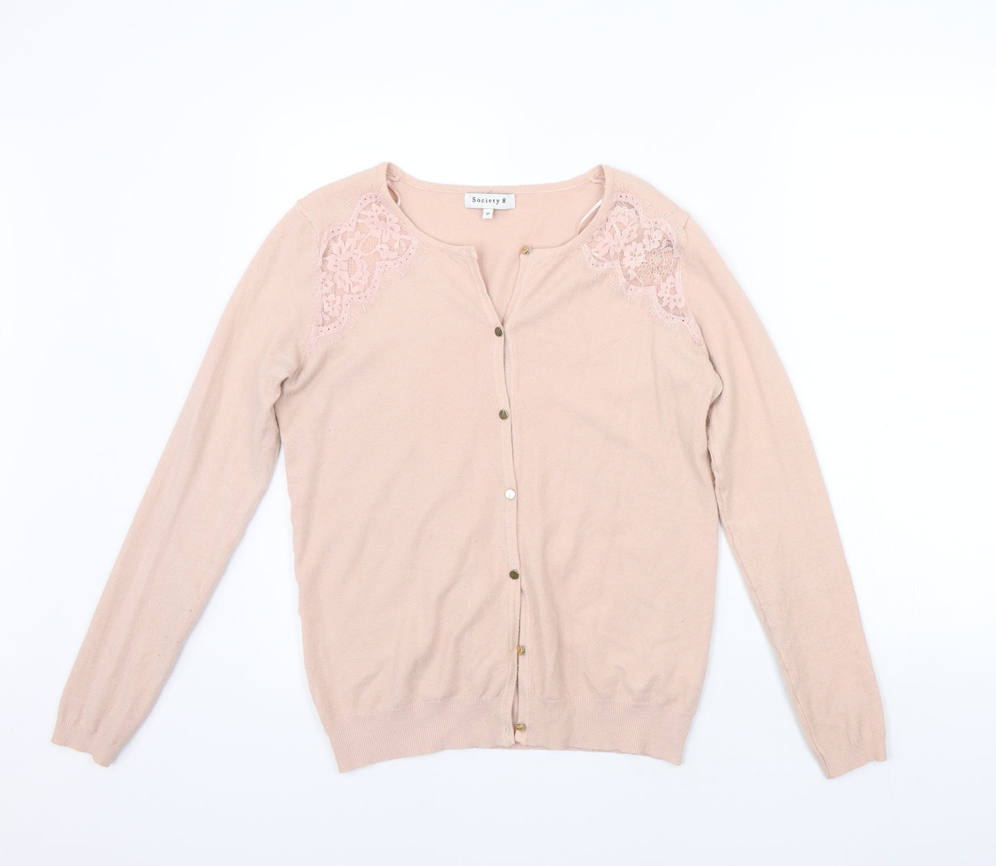 Society 8 Womens Pink   Cardigan Jumper Size 12