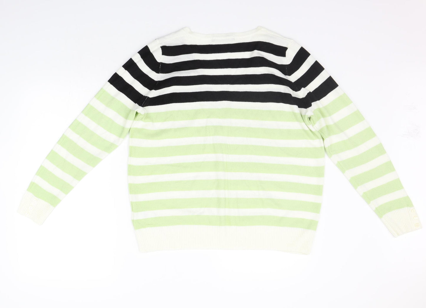 Marks and Spencer Womens Green Striped  Pullover Jumper Size 18