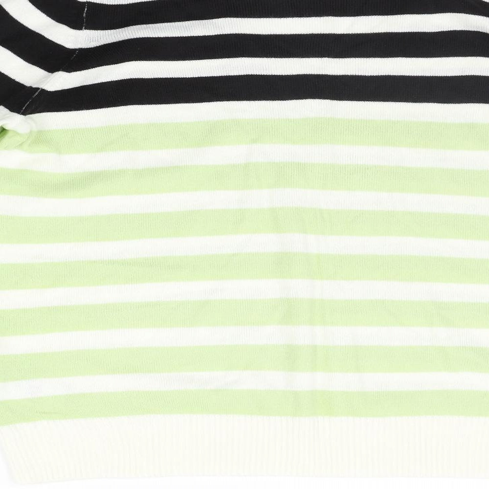 Marks and Spencer Womens Green Striped  Pullover Jumper Size 18