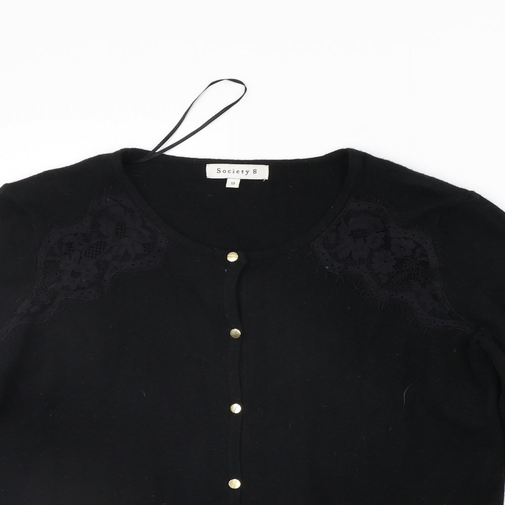 Society 8 Womens Black   Cardigan Jumper Size 12