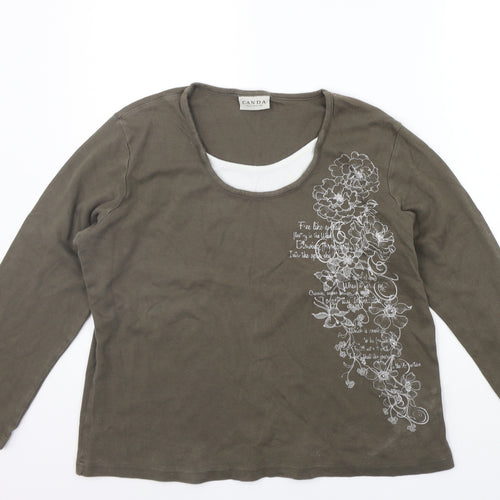 Canada Womens Grey   Basic T-Shirt Size XL